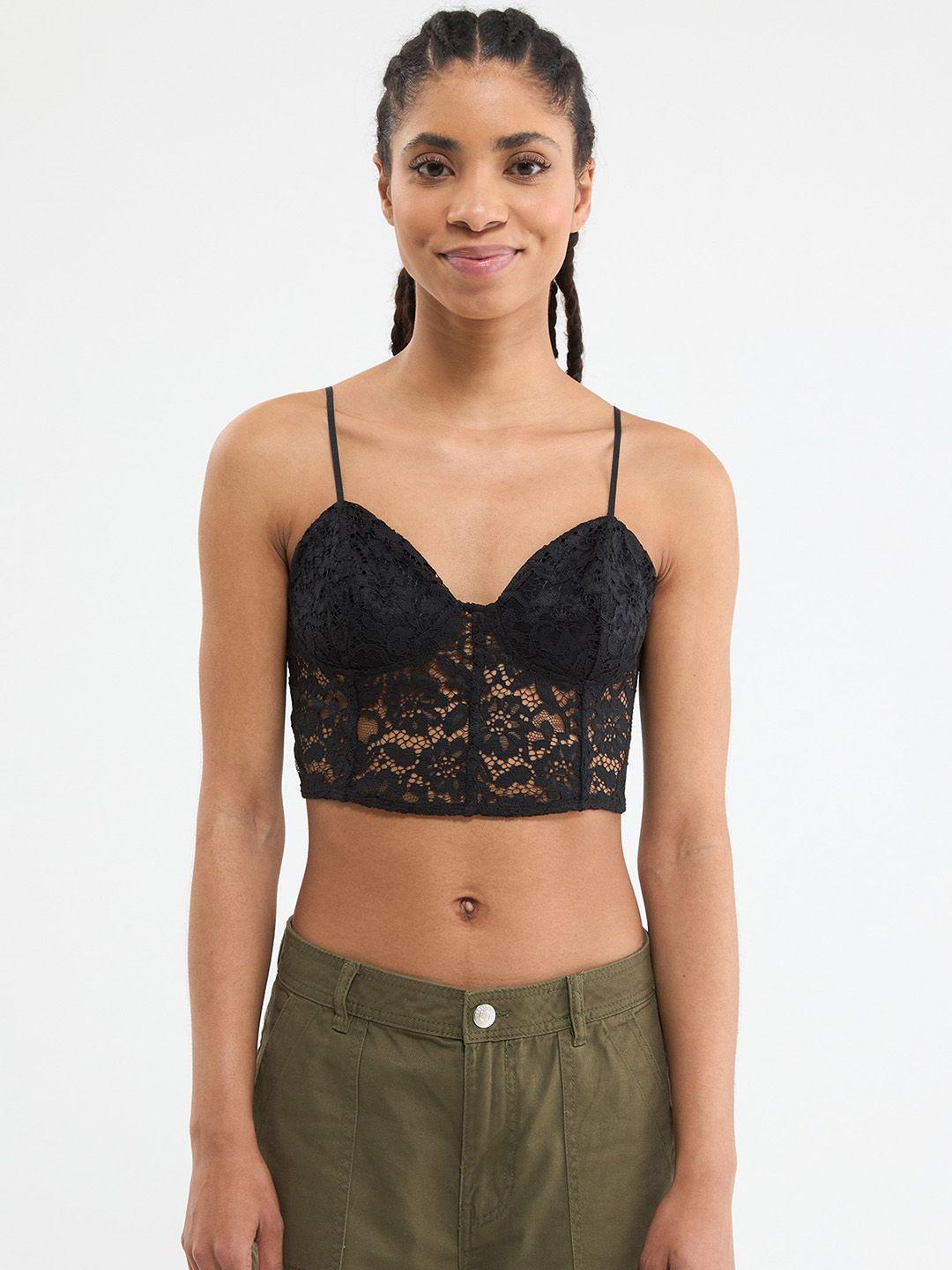 terranova lace corset crop top