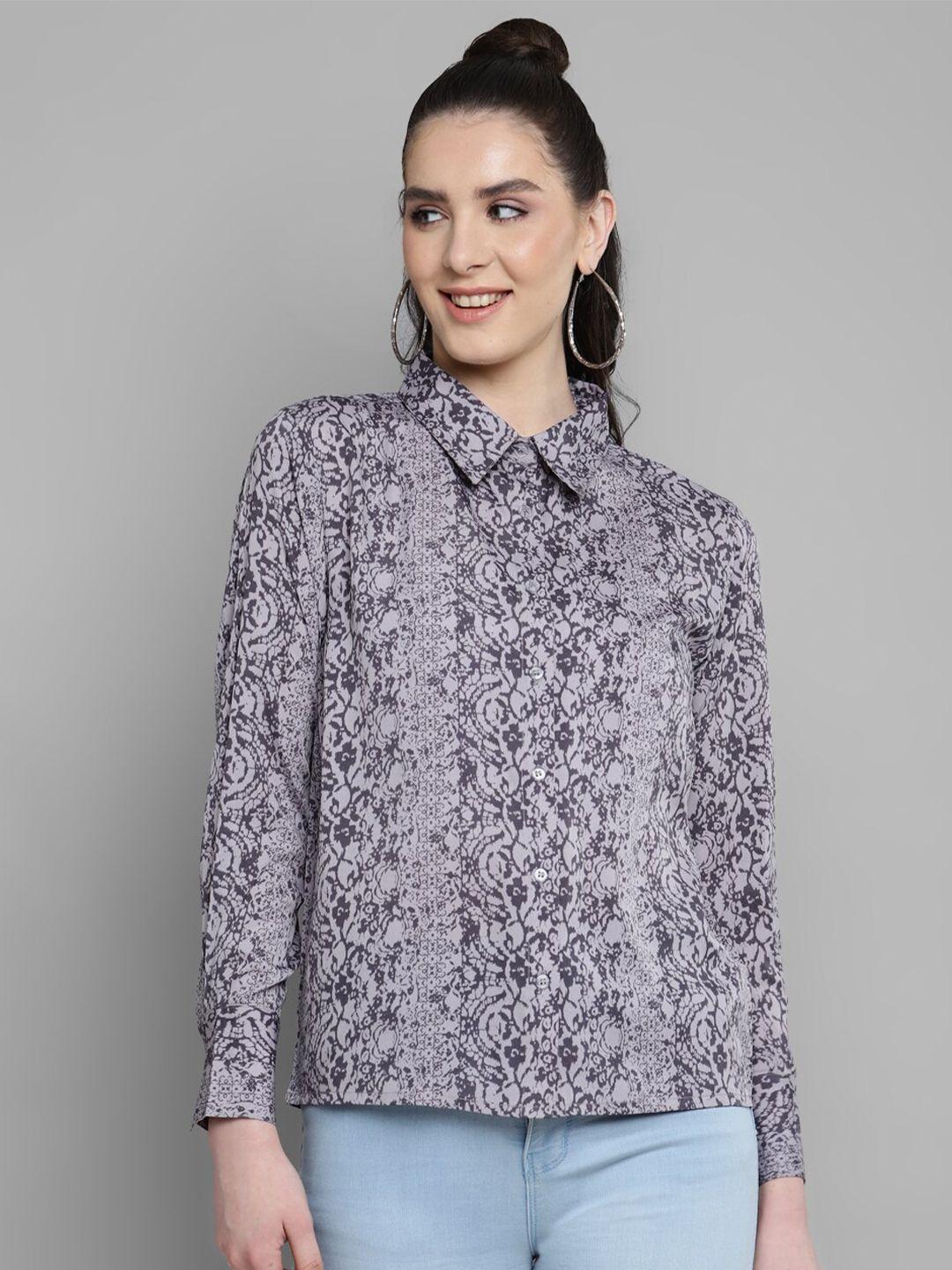 kook n keech purple classic abstract printed casual shirt