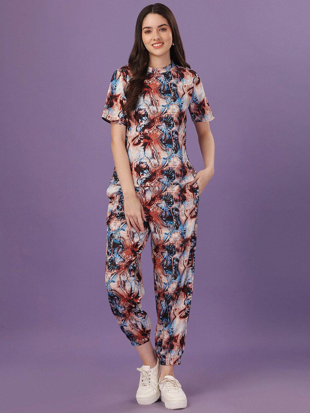 ziva fashion women abstract printed co-ords