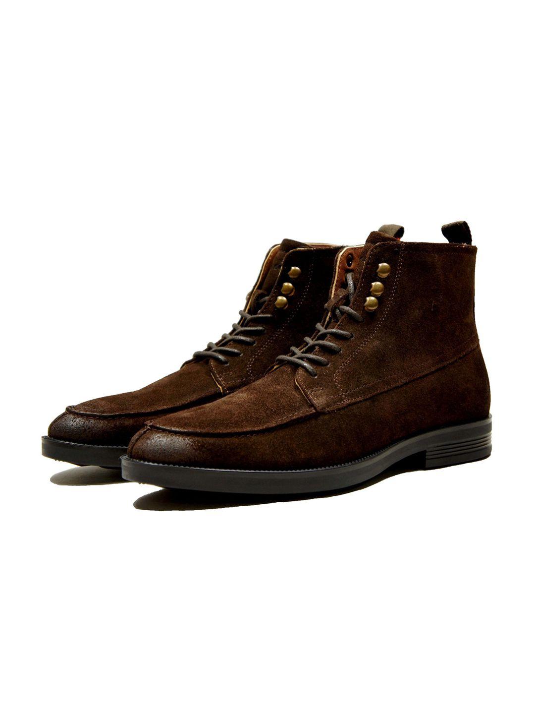 hx london men lace-up biker boots