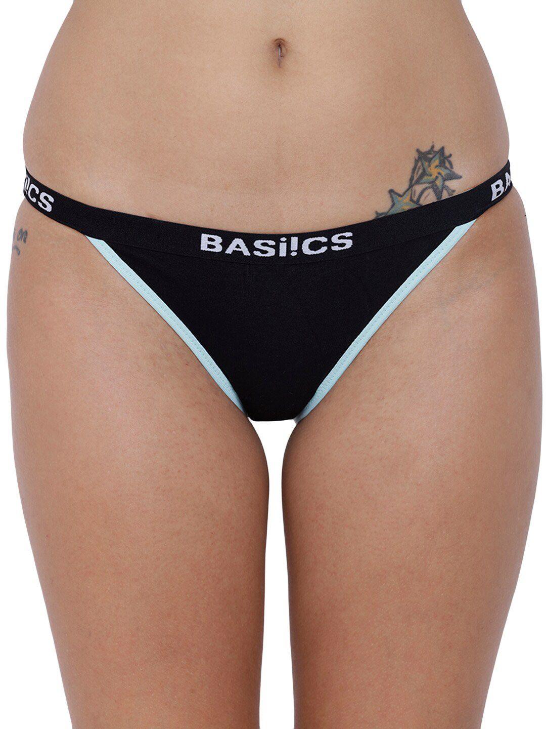 basiics by la intimo low-rise solid anti-microbial thong briefs bcpbr09