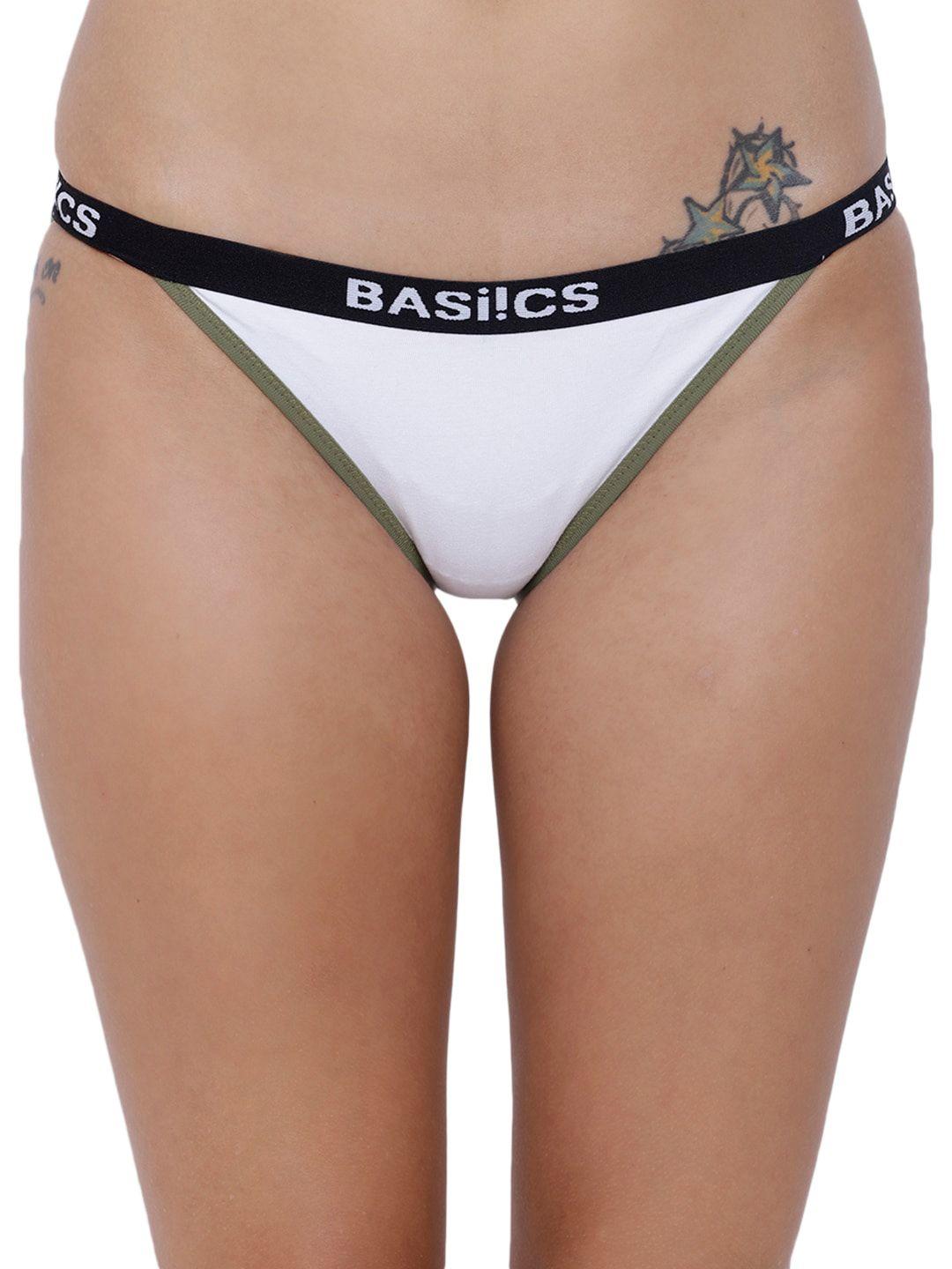 basiics by la intimo low-rise solid anti bacterial thong brief