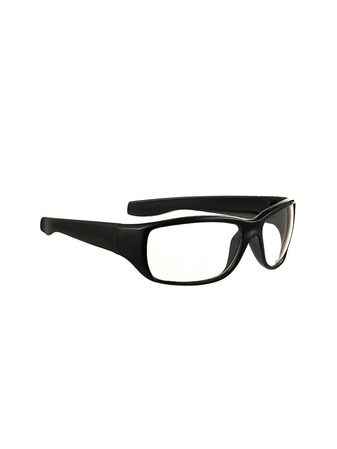 royal son men clear lens & black rectangle sunglasses