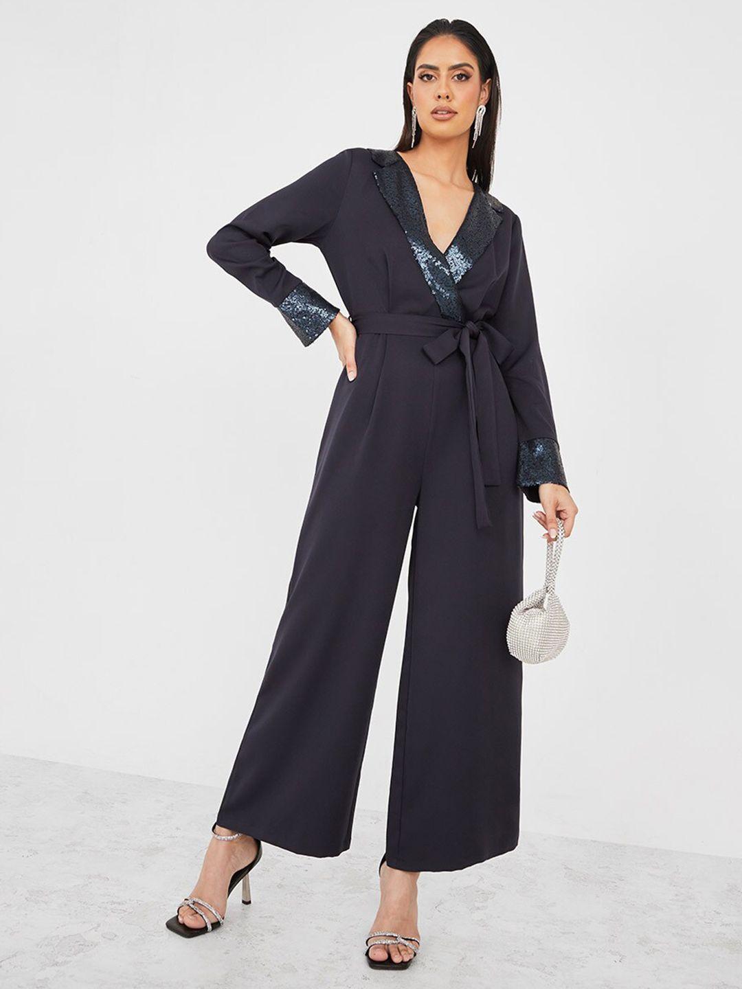 styli navy blue basic jumpsuit