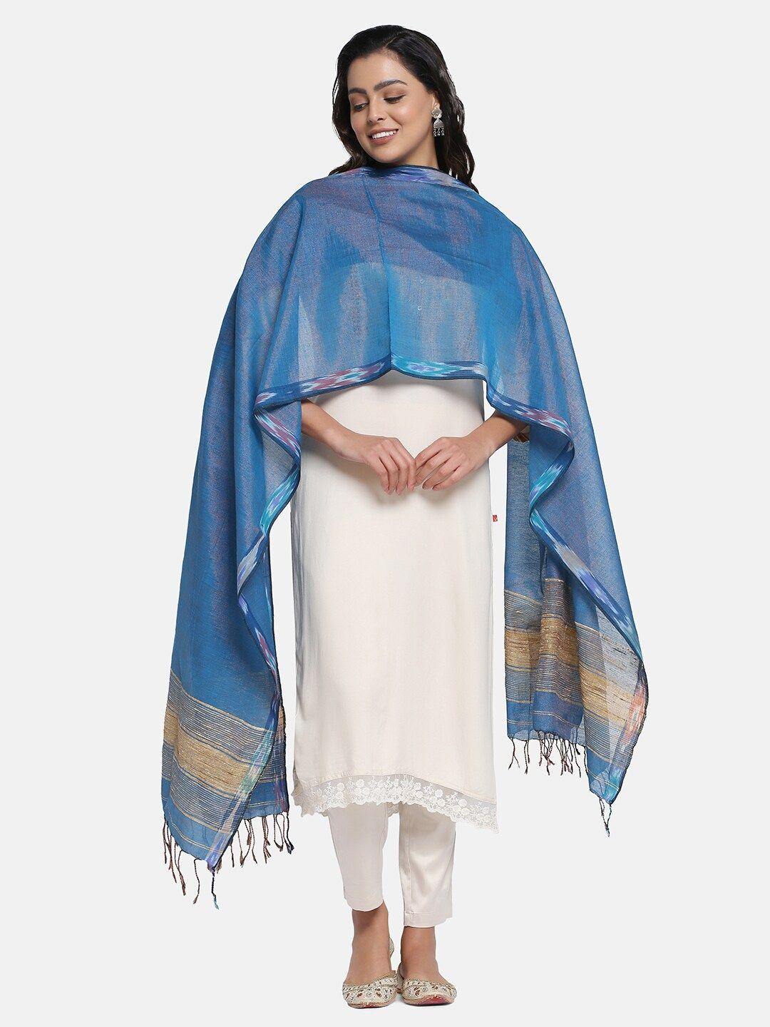 the weave traveller solid tasselled dupatta