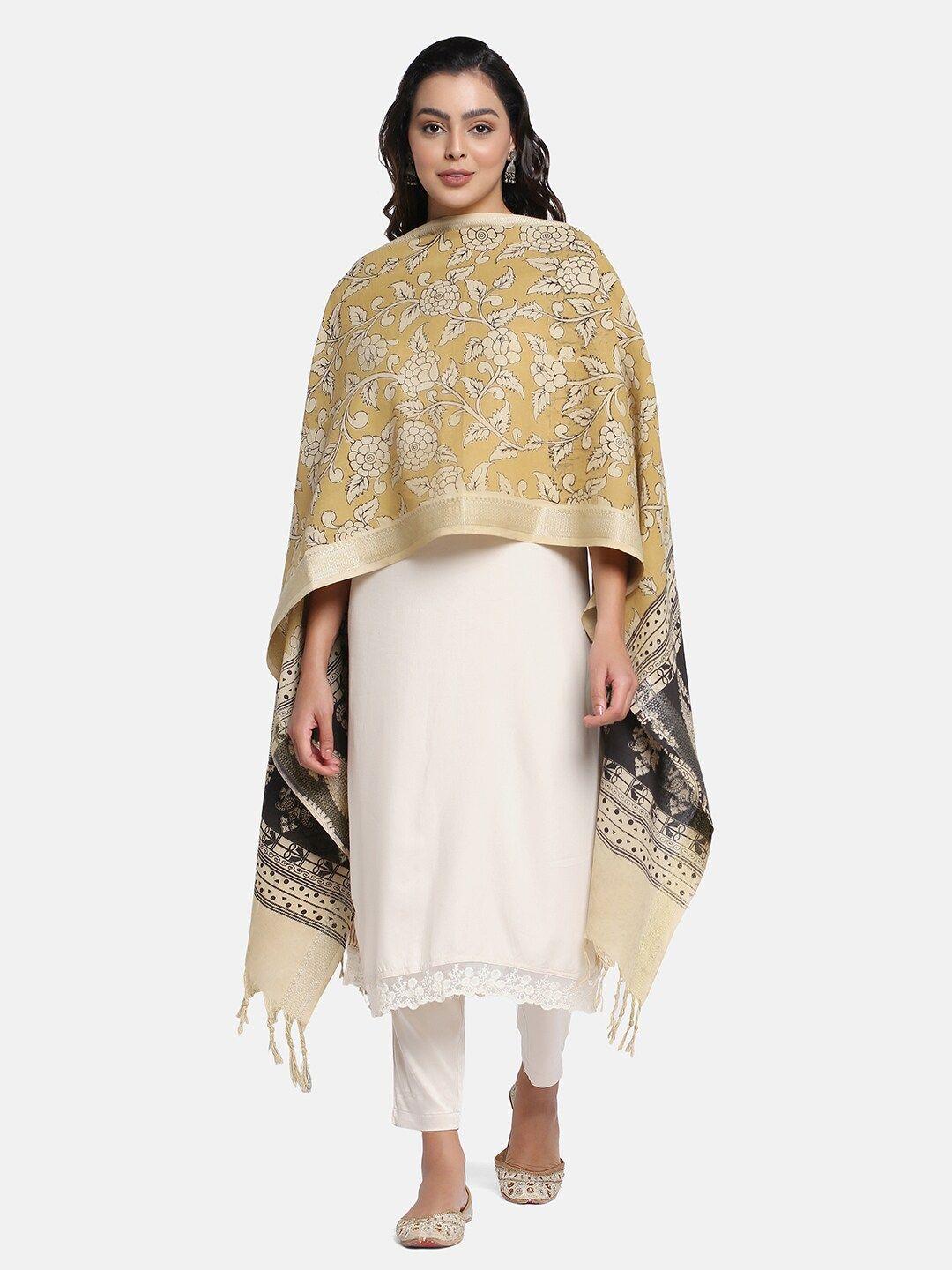 the weave traveller kalamkari printed pure cotton dupatta