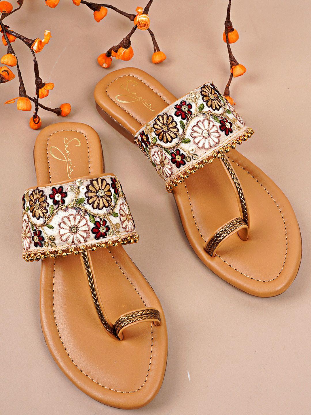 sangria women embellished one-toe flats