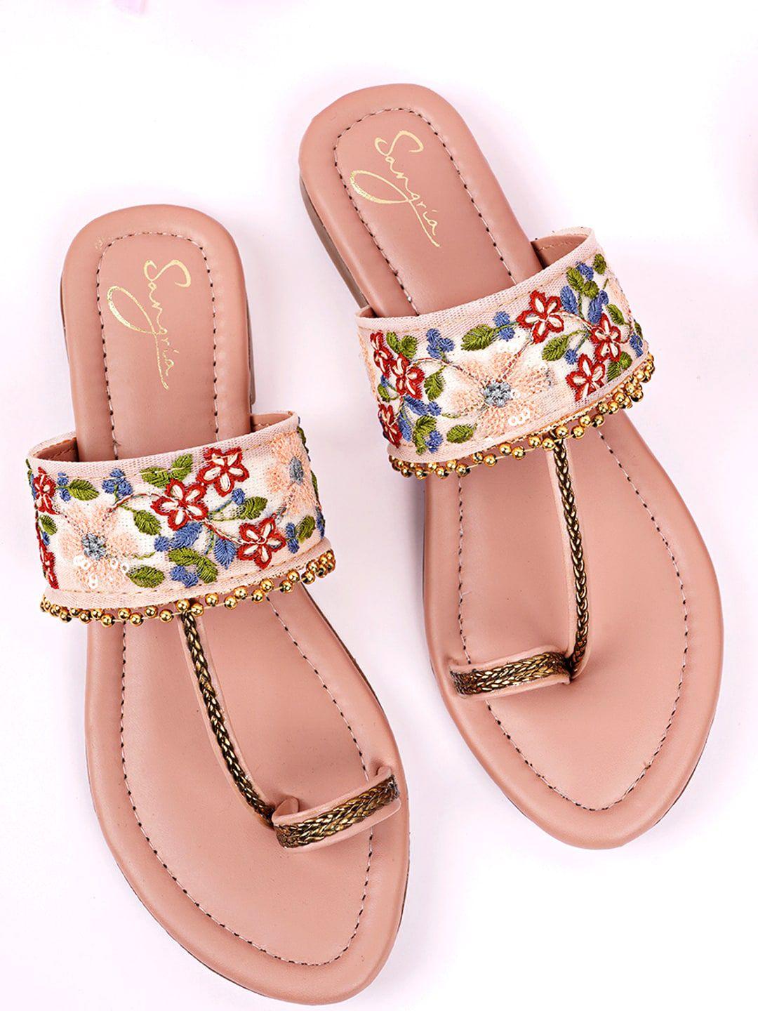 sangria women embellished one-toe flats