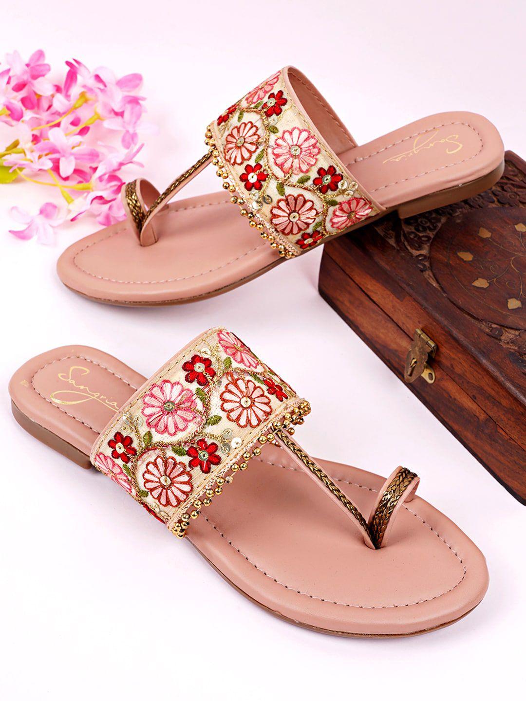 sangria women embellished one-toe flats