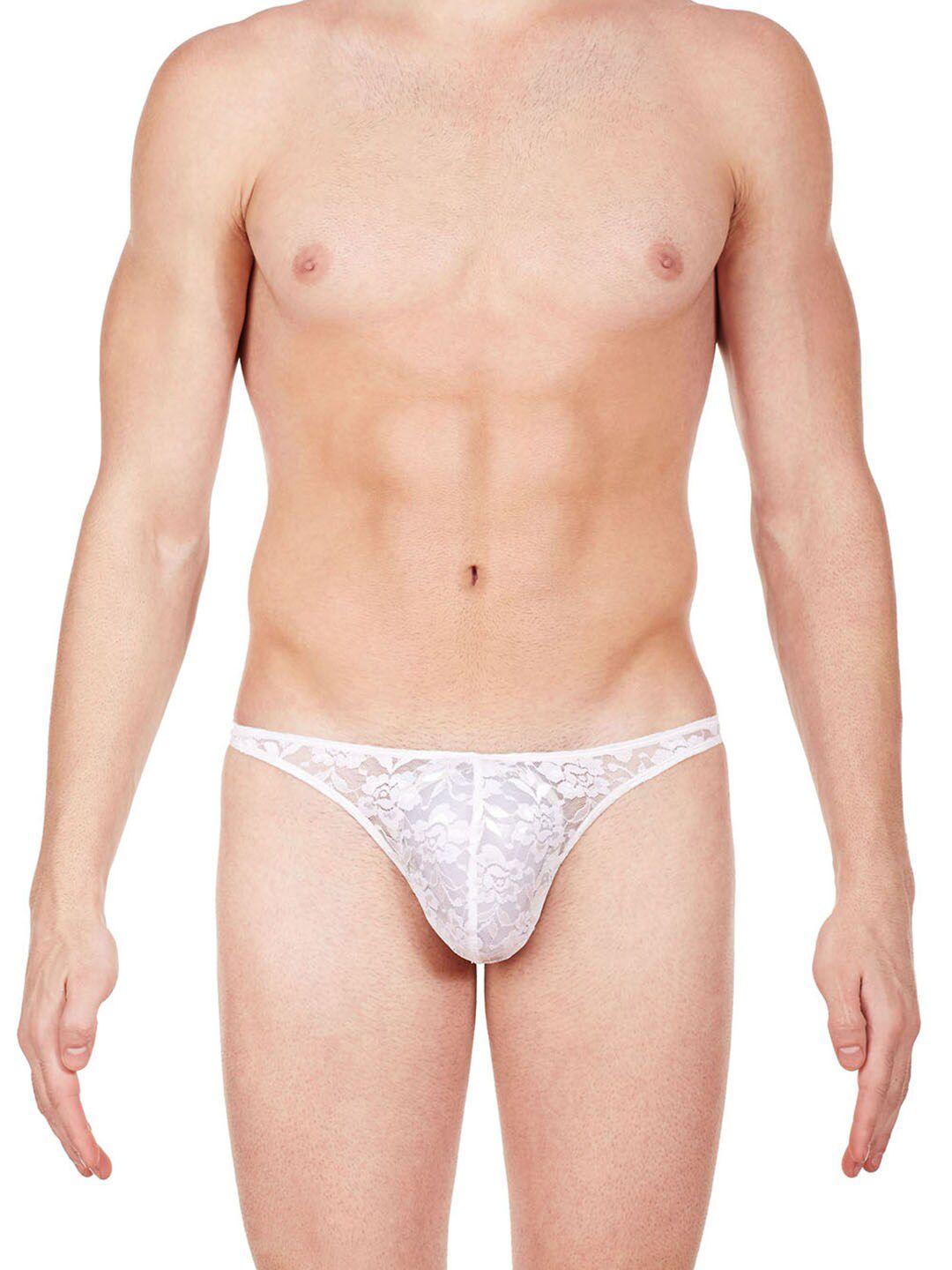 la intimo men low-rise self-design lace anti microbial thong briefs