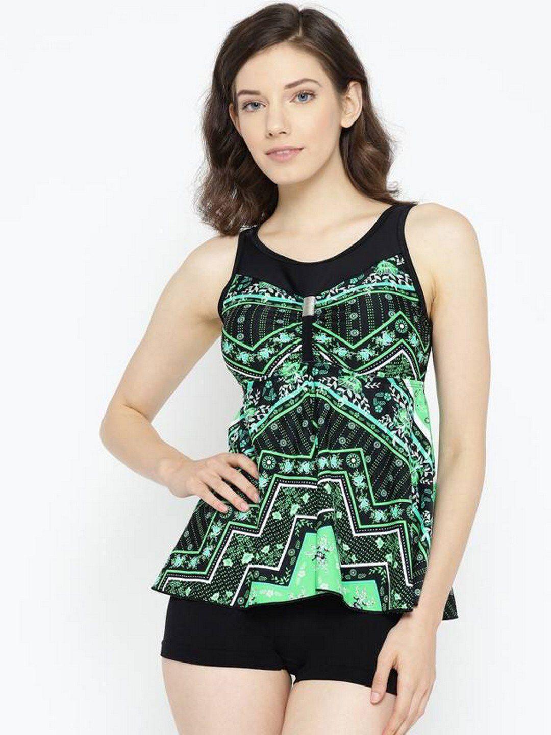 voxati printed peplum tankini swimsuit