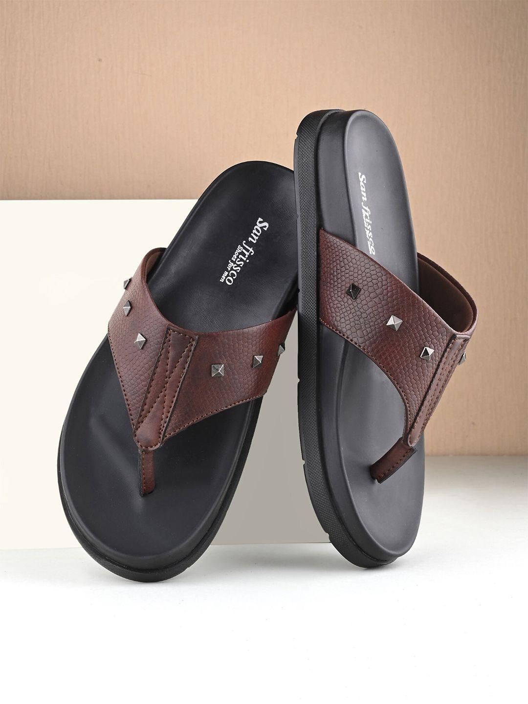 san frissco men brown comfort sandals