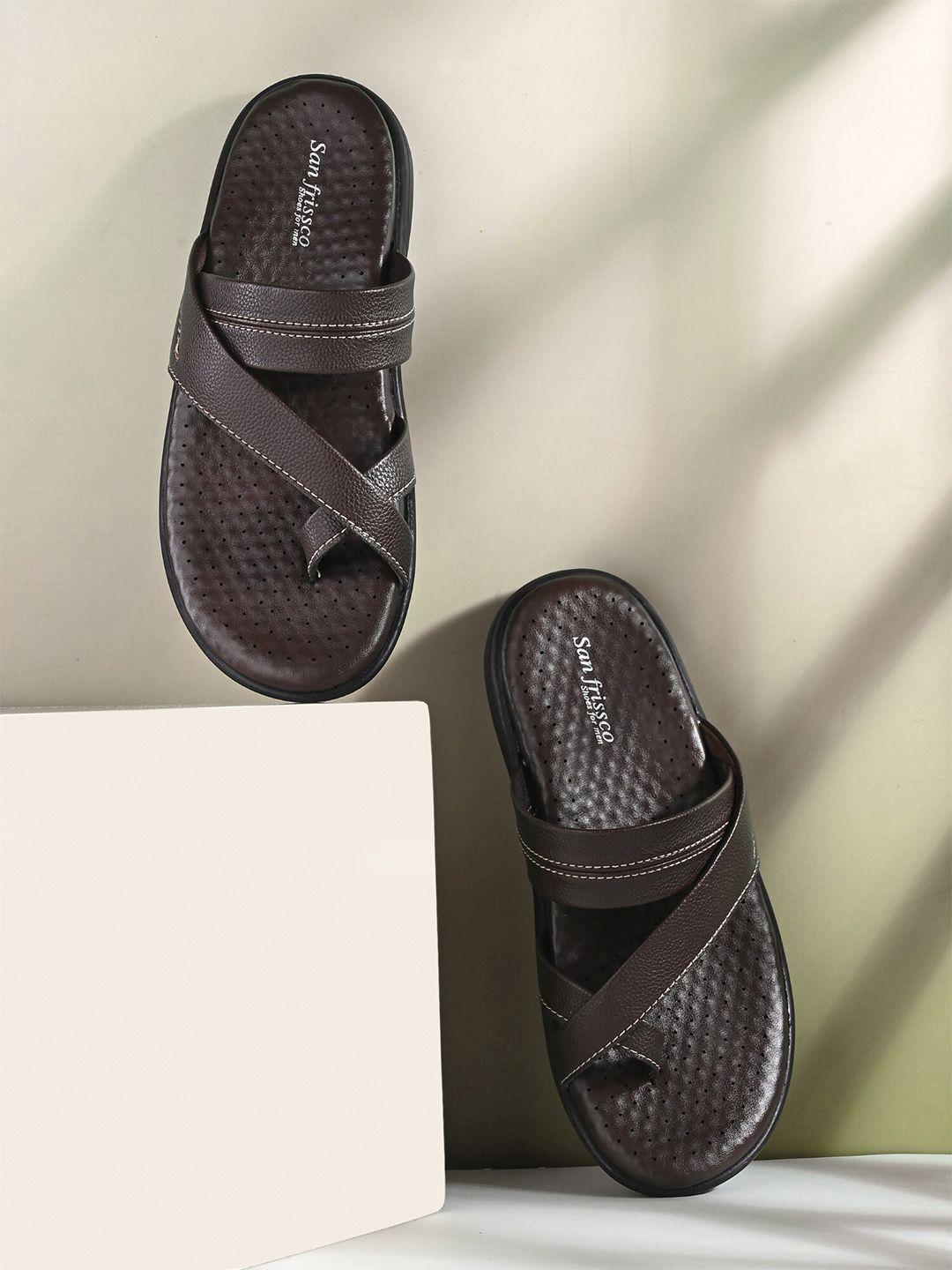 san frissco men brown comfort sandals