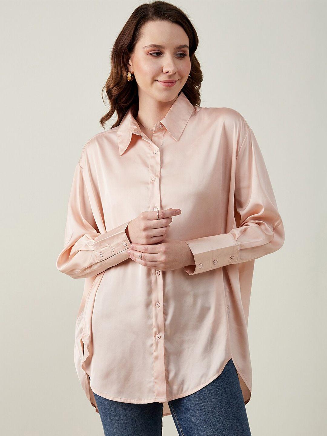 june & harry women pink relaxed opaque party shirt