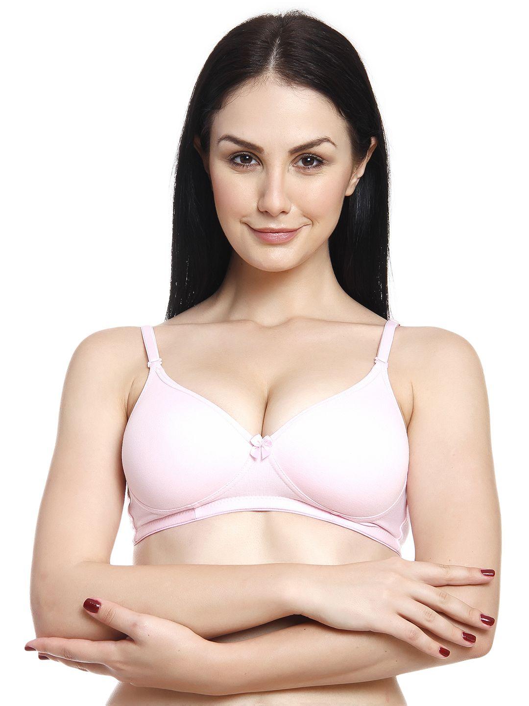 innocence light pink solid non-wired lightly padded push-up bra bbaplin36543_38