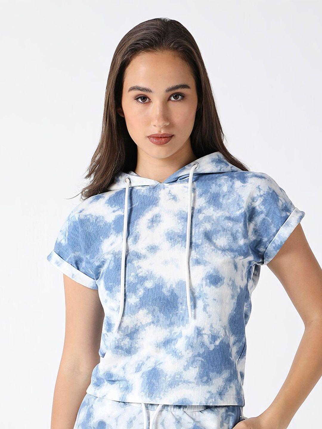 pepe jeans tie & dye hooded cotton t-shirt