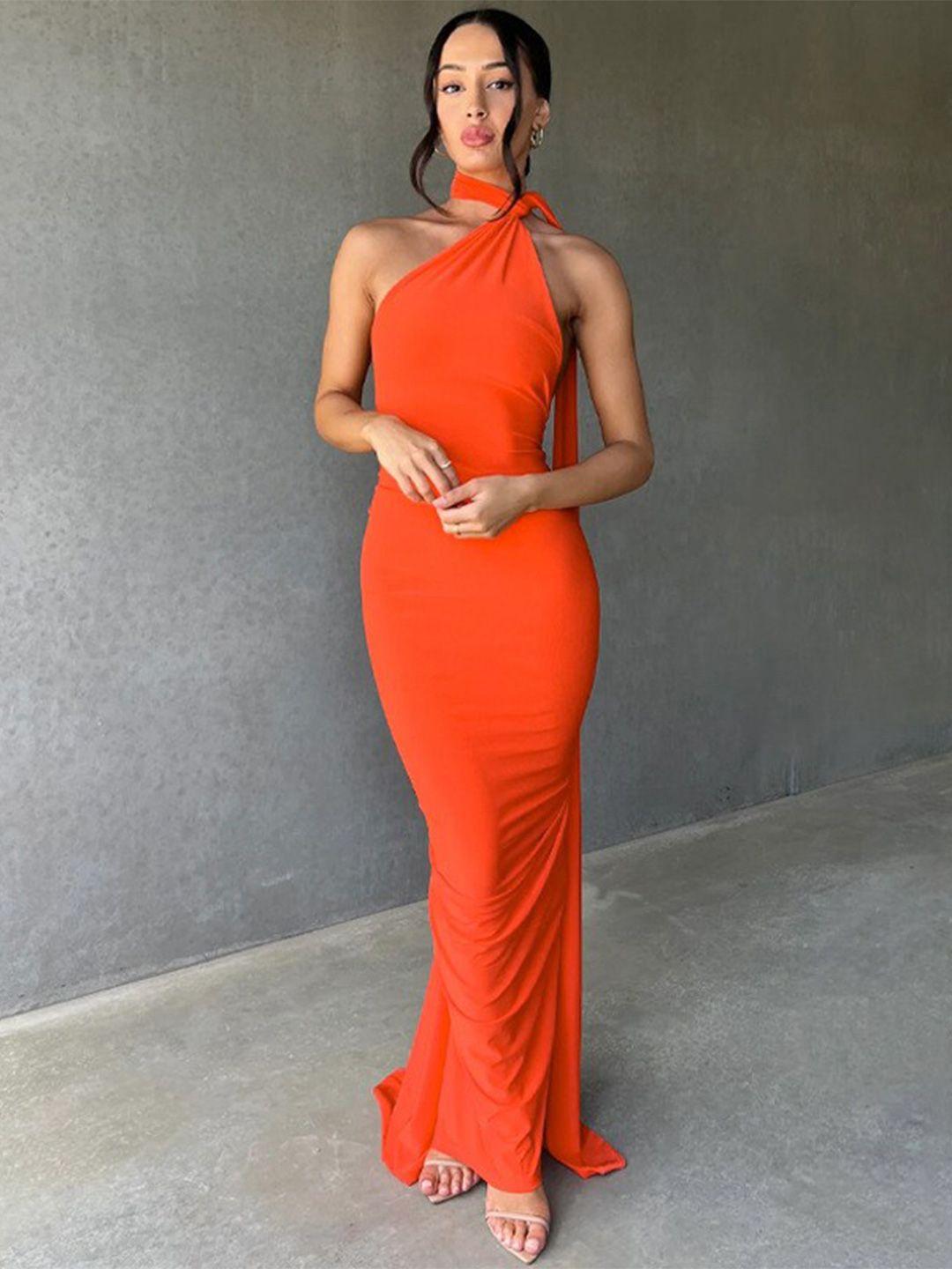 bostreet halter neck bodycon maxi dress