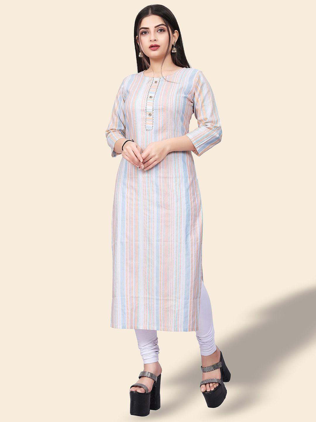 kalini striped gotta patti pure cotton jacquard woven kurti