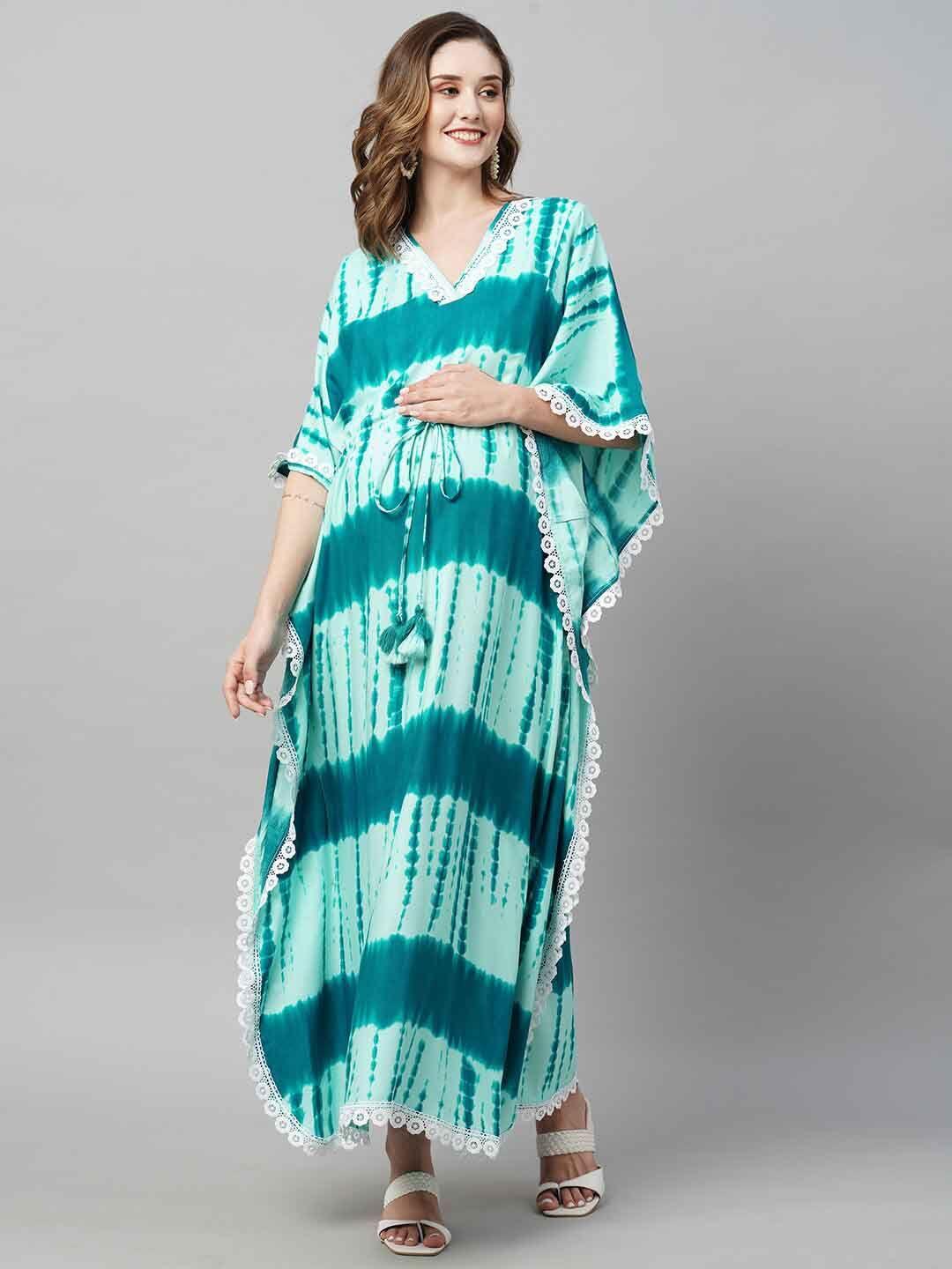 momtobe tie and dye maternity kaftan nightdress