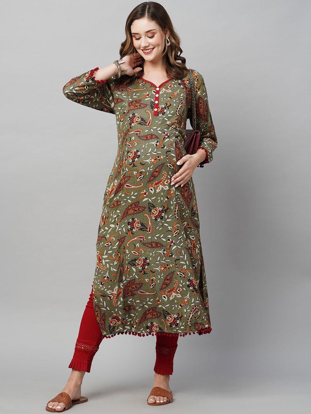 momtobe floral printed maternity sustainable kurta