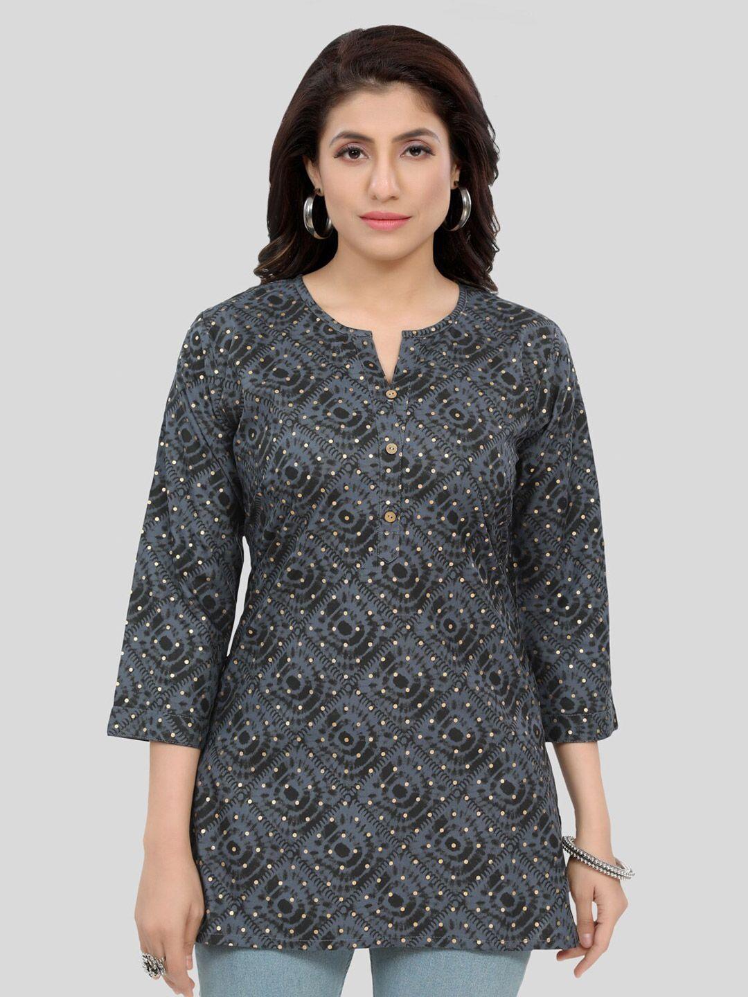 saree swarg grey quirky printed kurti