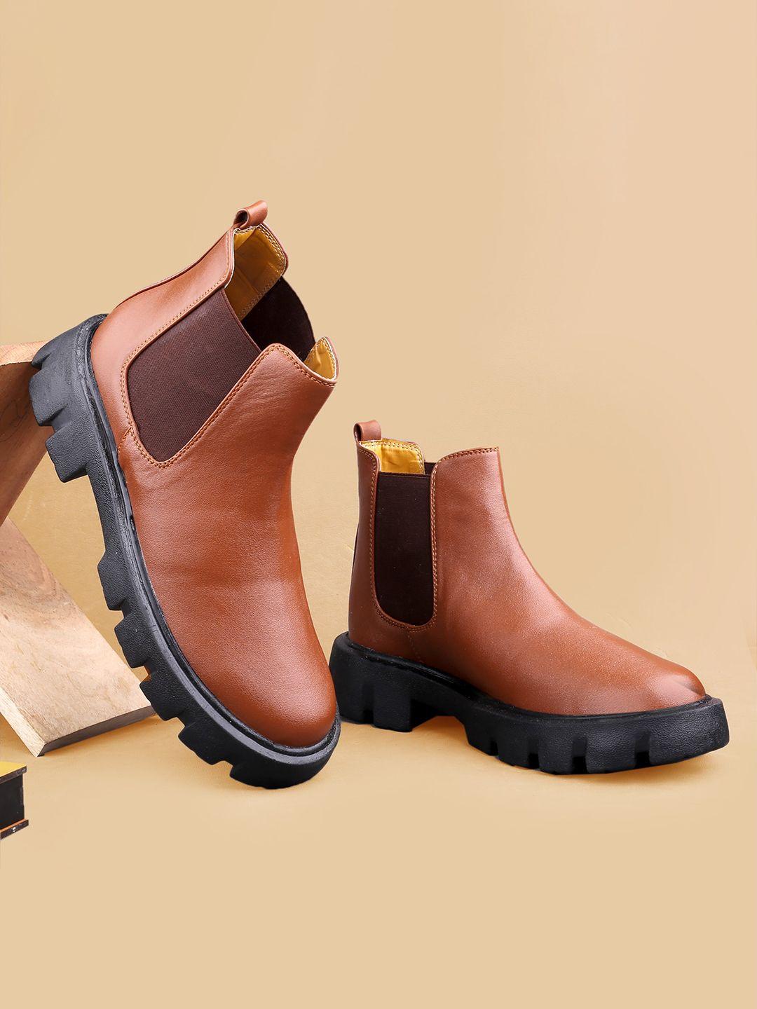 bxxy men heeled mid-top chelsea boots