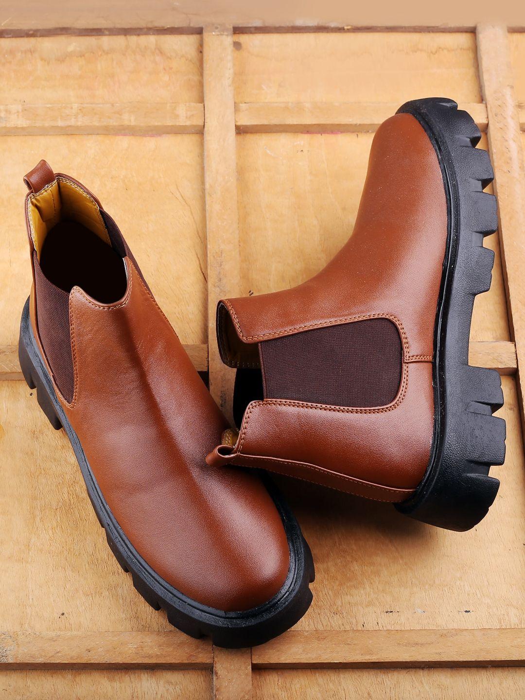 bxxy men heeled mid-top chelsea boots