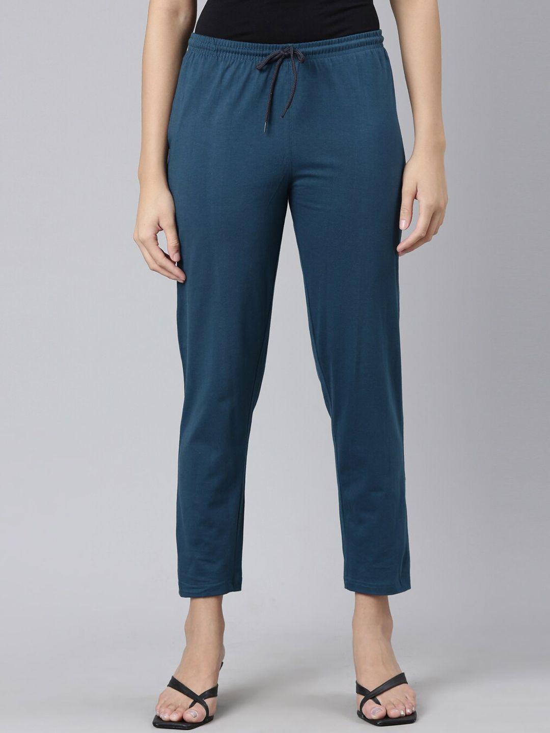 kryptic women mid-rise pure cotton lounge pants