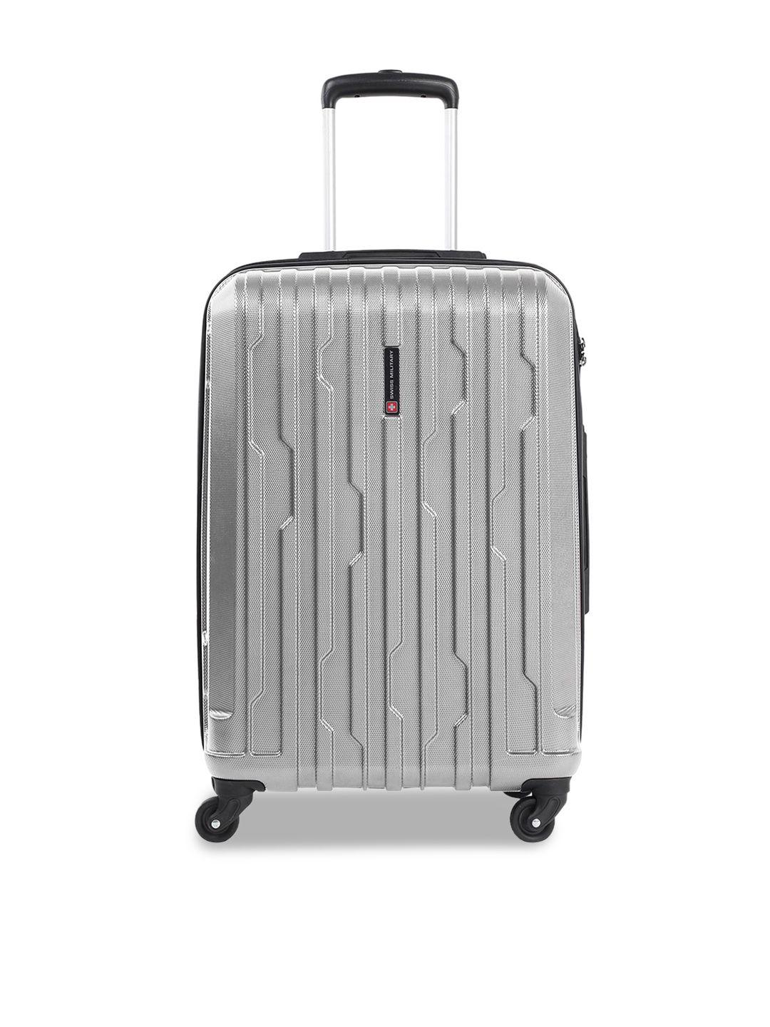 swiss military textured hard-sided large trolley suitcase