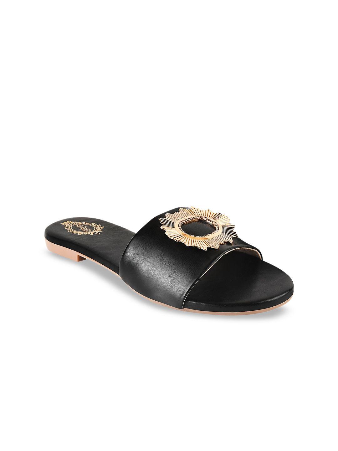 shoetopia women black open toe flats