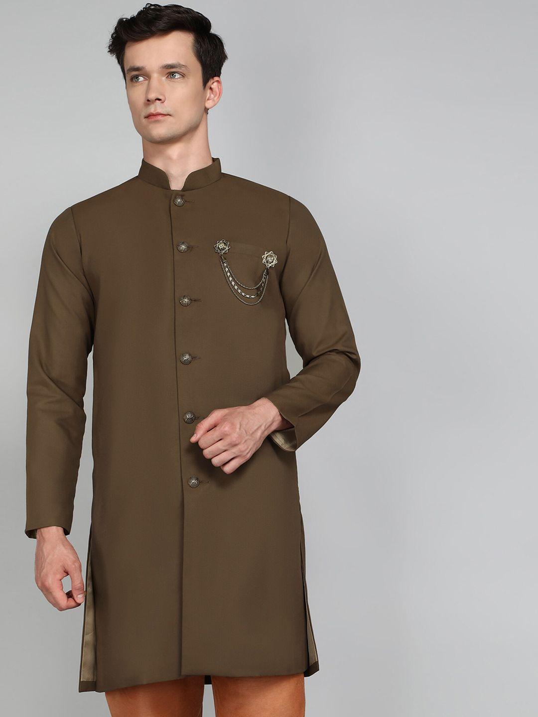 avaeta mandarin collar cotton sherwani set