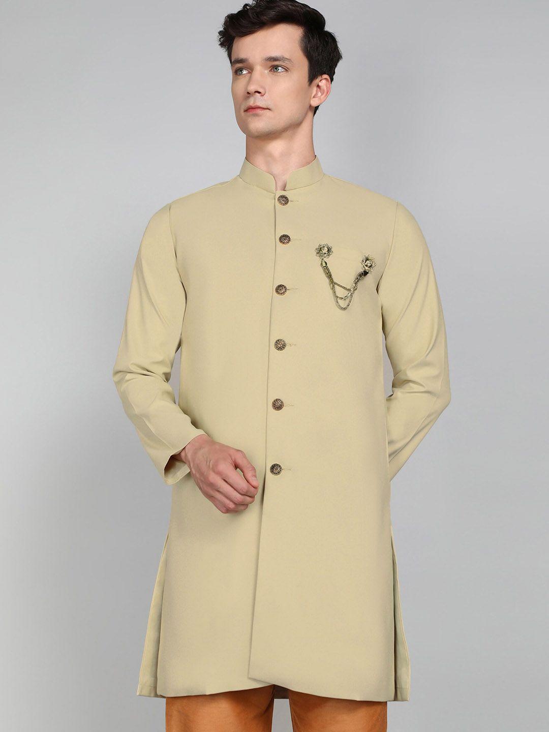 avaeta mandarin collar cotton sherwani set