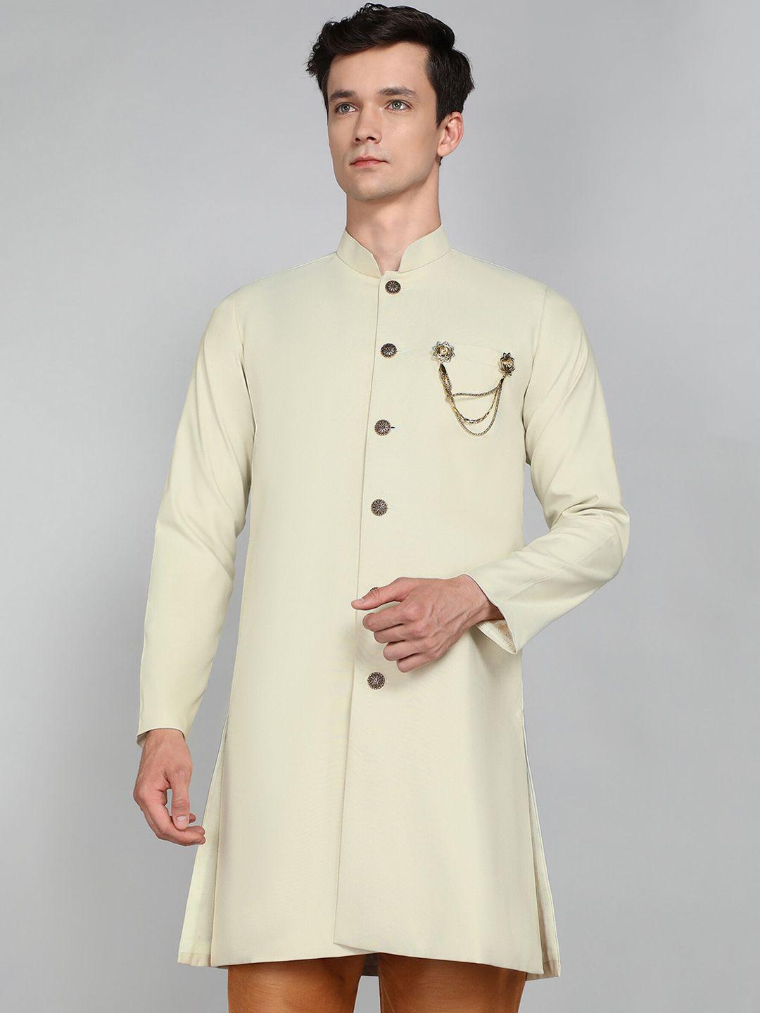 avaeta mandarin collar cotton nawabi with paijama