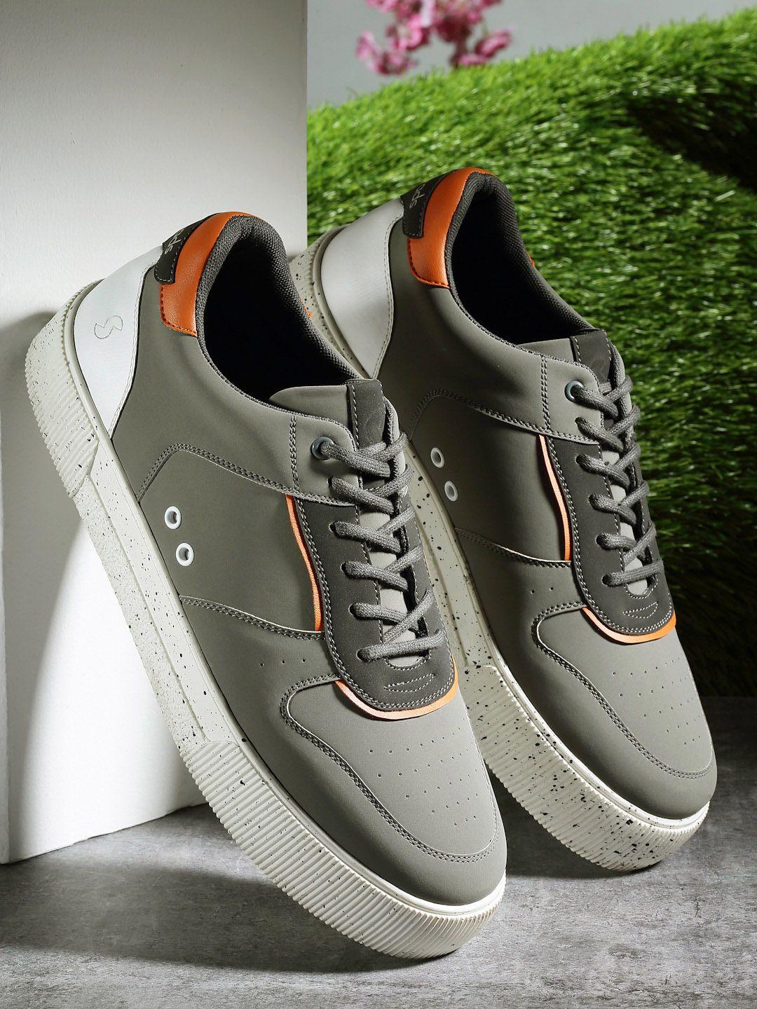 solethreads men grey colourblocked sneakers