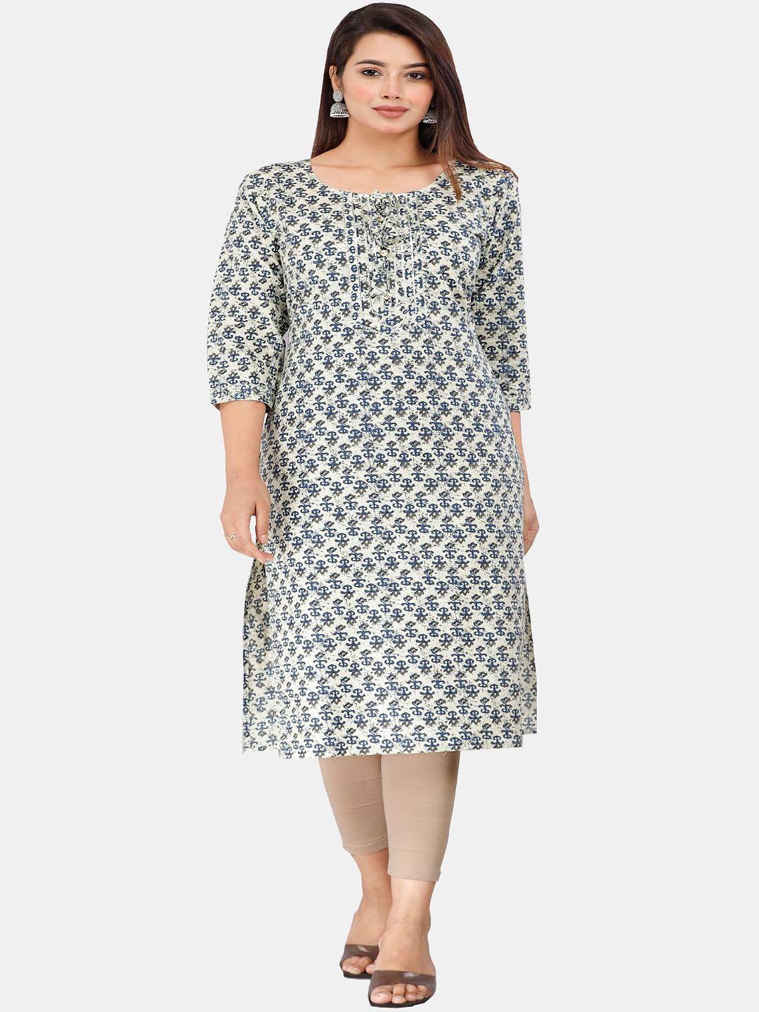 kalini women blue geometric printed kurta