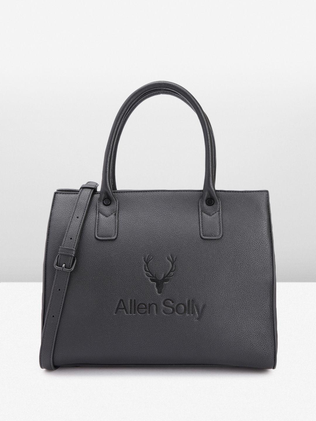 allen solly abstract textured brand logo debossed handheld bag