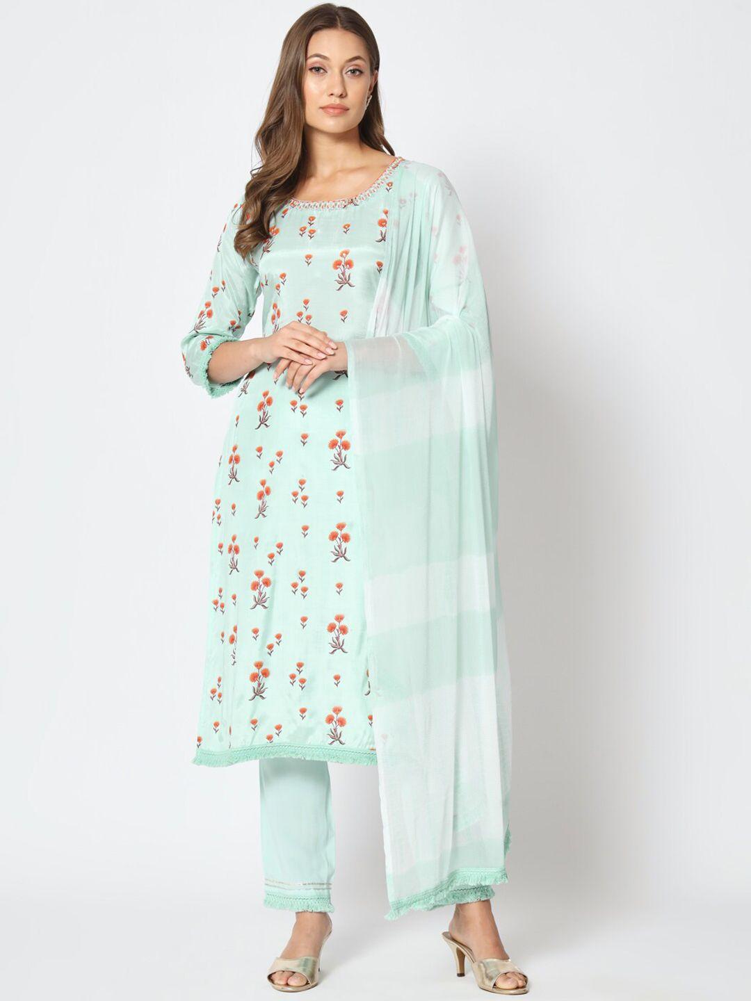 amiras indian ethnic wear344 ethnic motifs embroidered kurta with trousers & dupatta