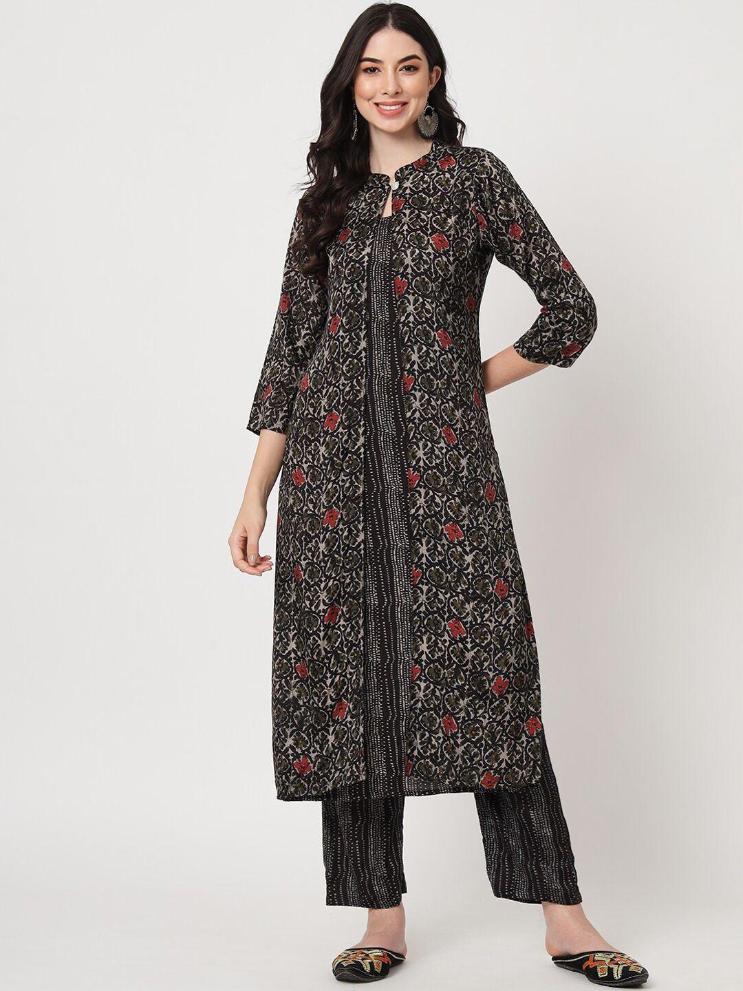 amiras indian ethnic wear ethnic motifs printed kurta with trousers