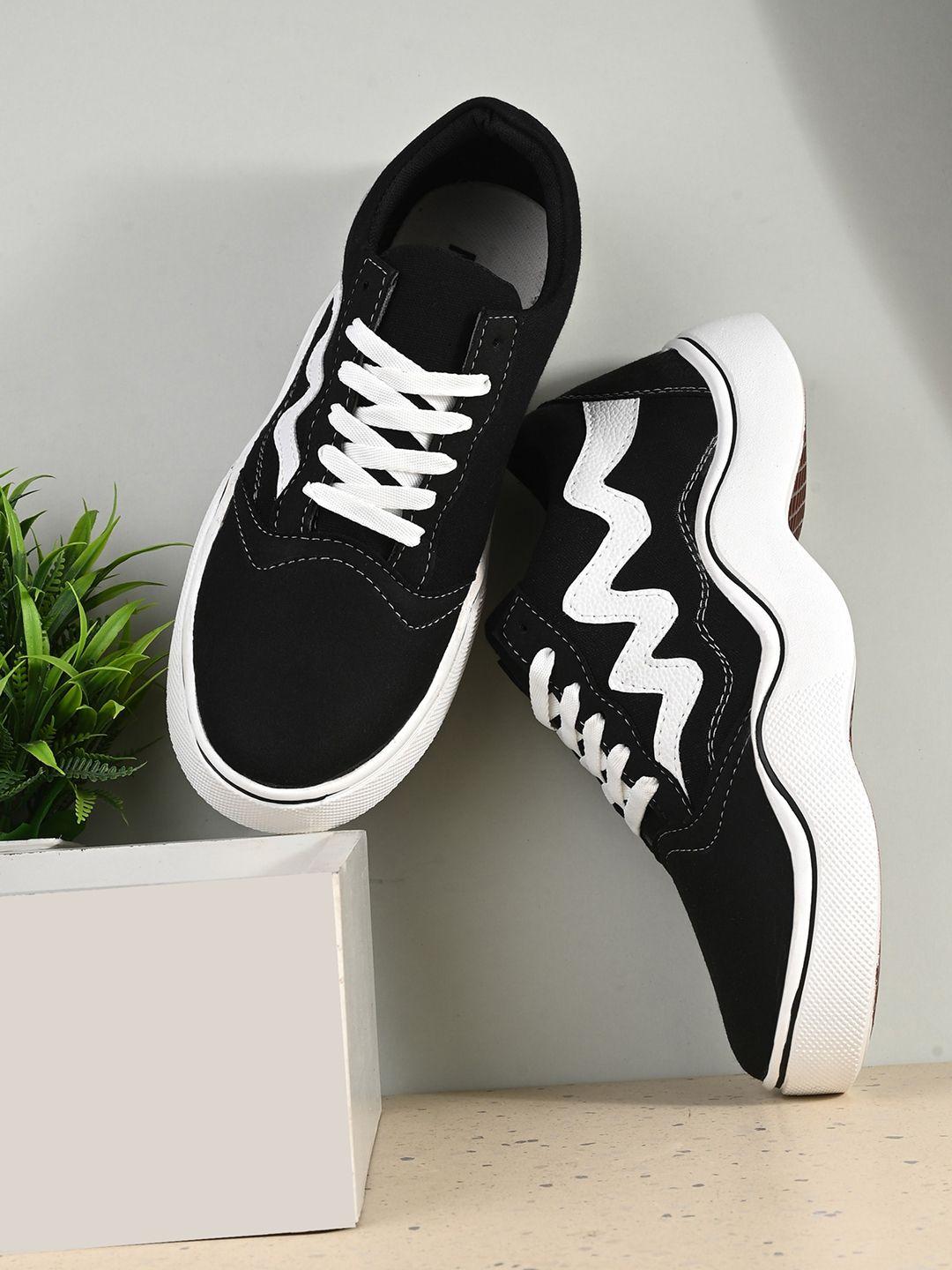 afrojack men black colourblocked sneakers