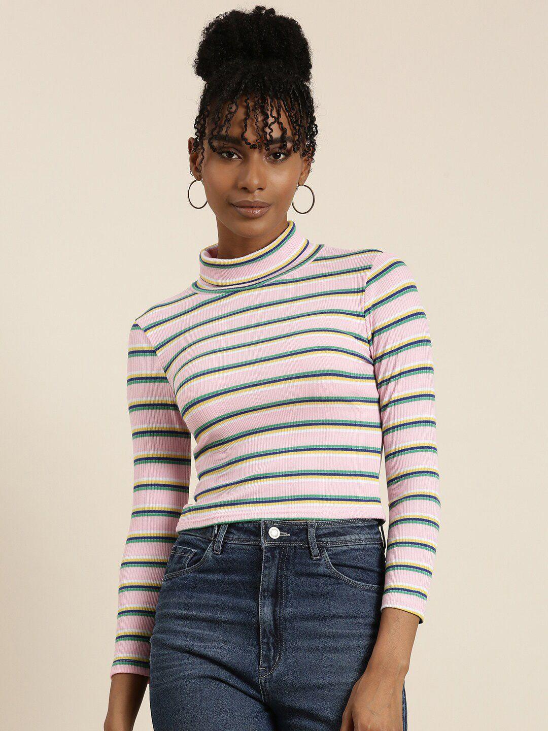 showoff pink striped top