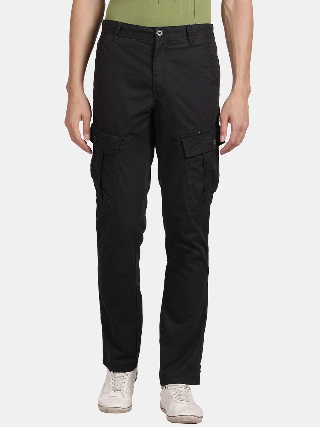 t-base men mid rise pure cotton cargos trousers