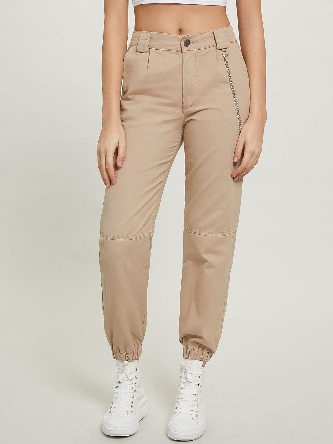 alcott women cotton high-rise joggers