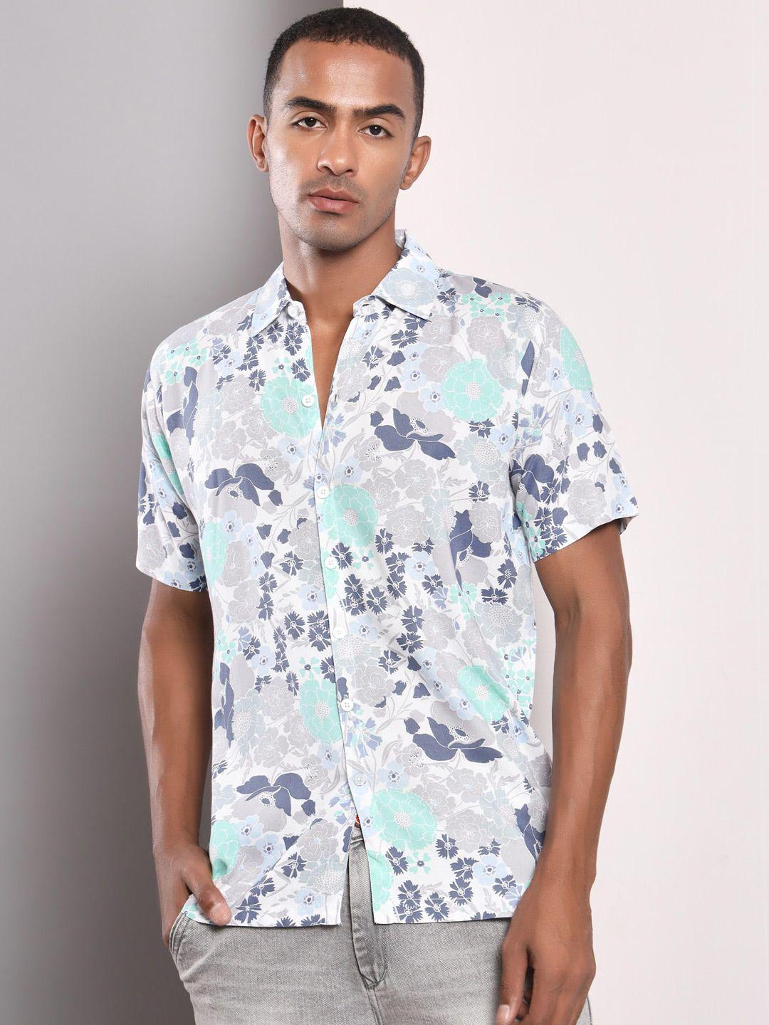 baesd standard fit floral printed cotton casual shirt