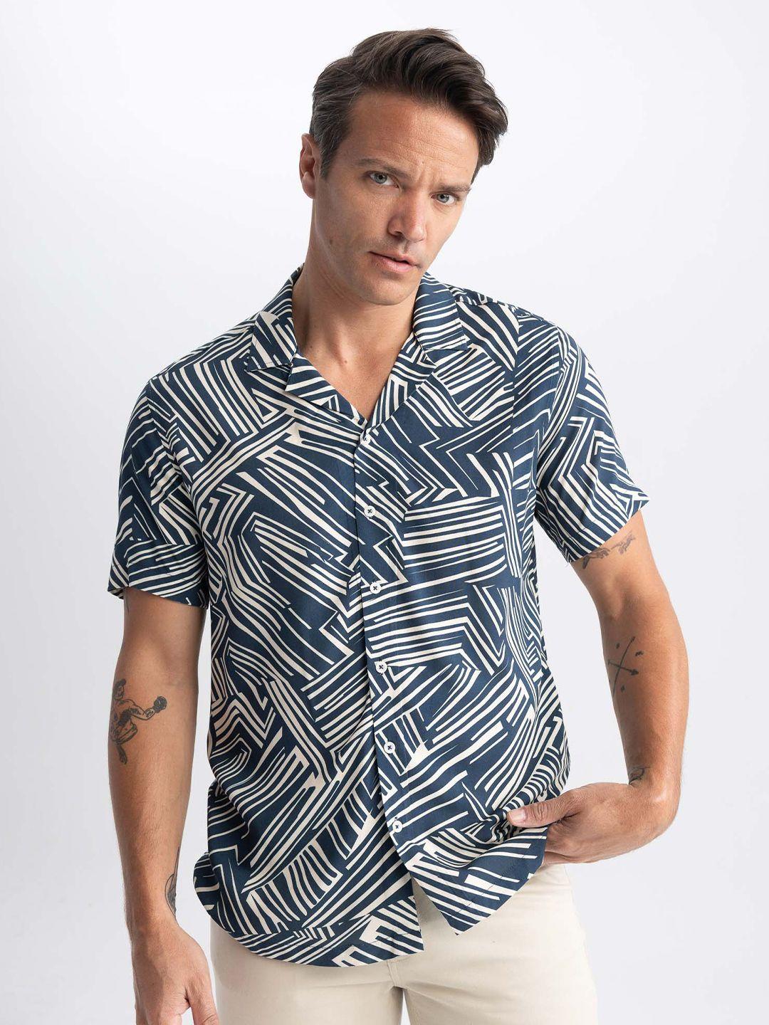 defacto opaque abstract printed casual shirt