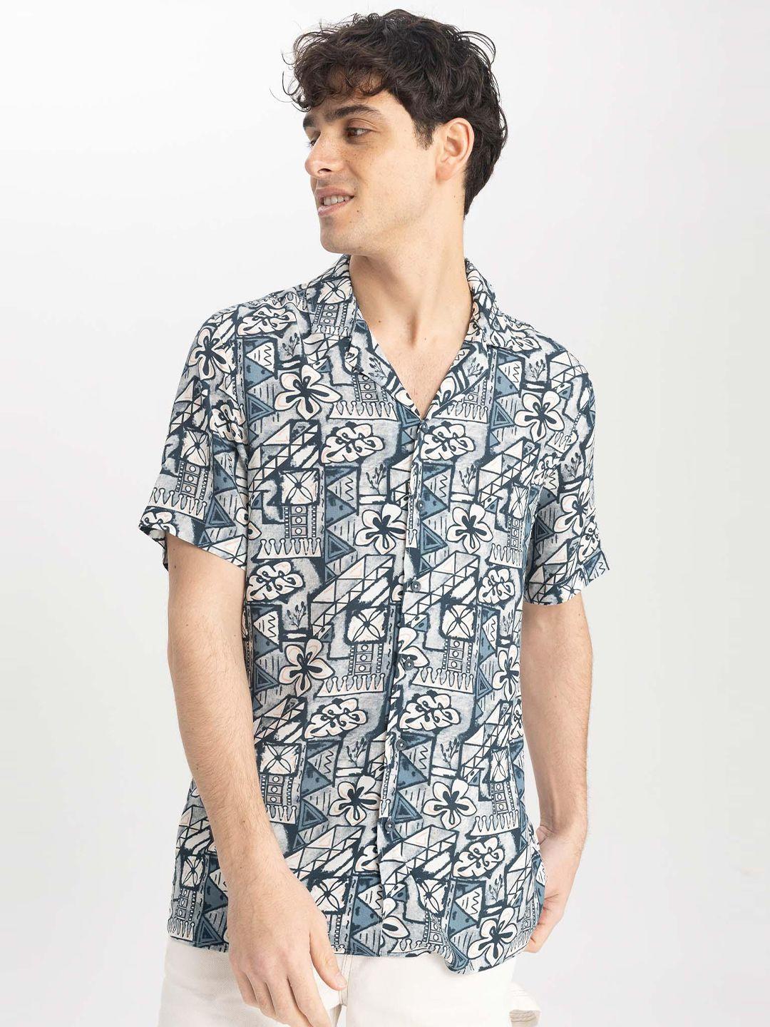 defacto abstract printed opaque casual shirt