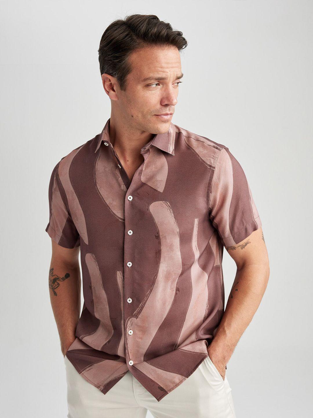 defacto abstract printed opaque casual shirt