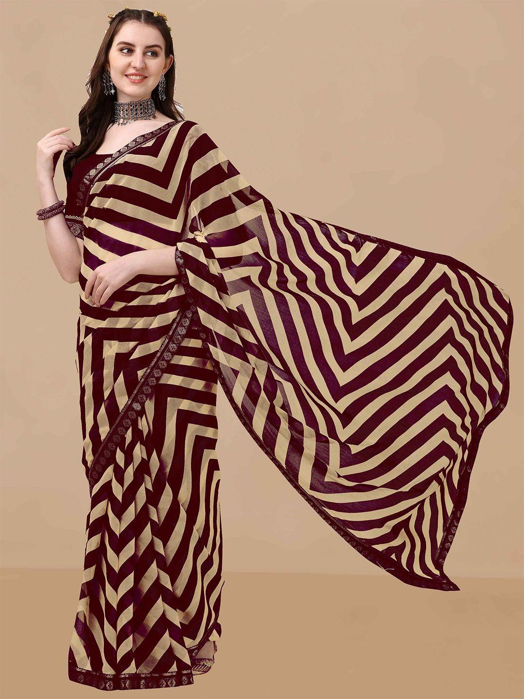 dori striped embellished saree