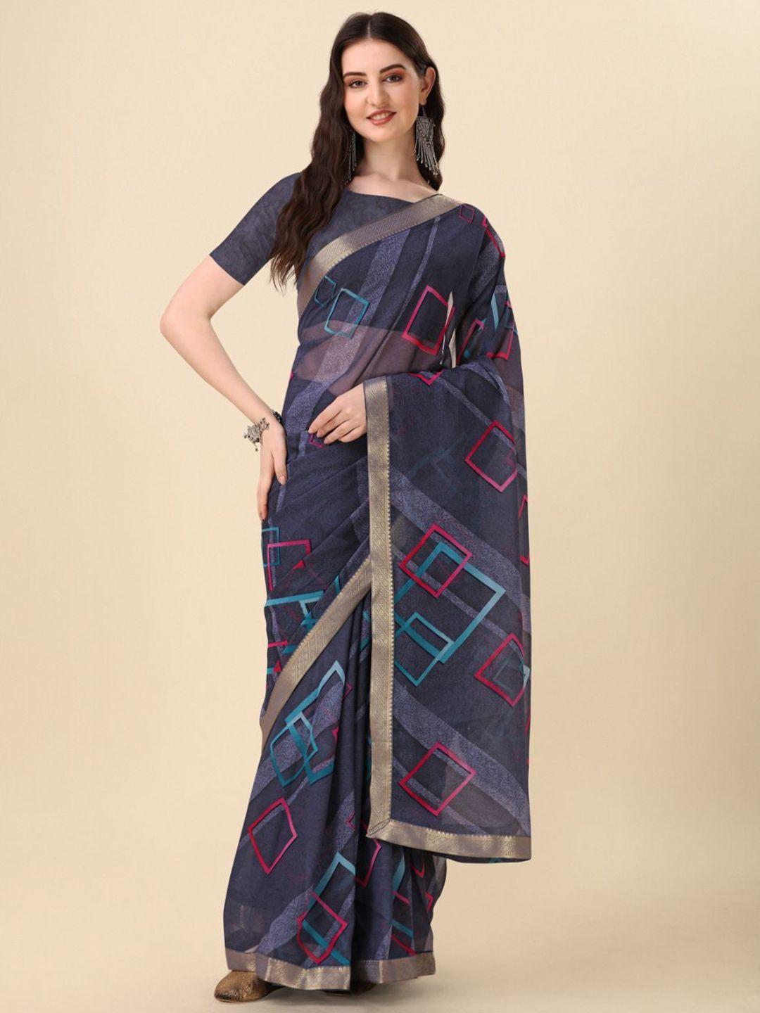 dori geometric printed embellished saree