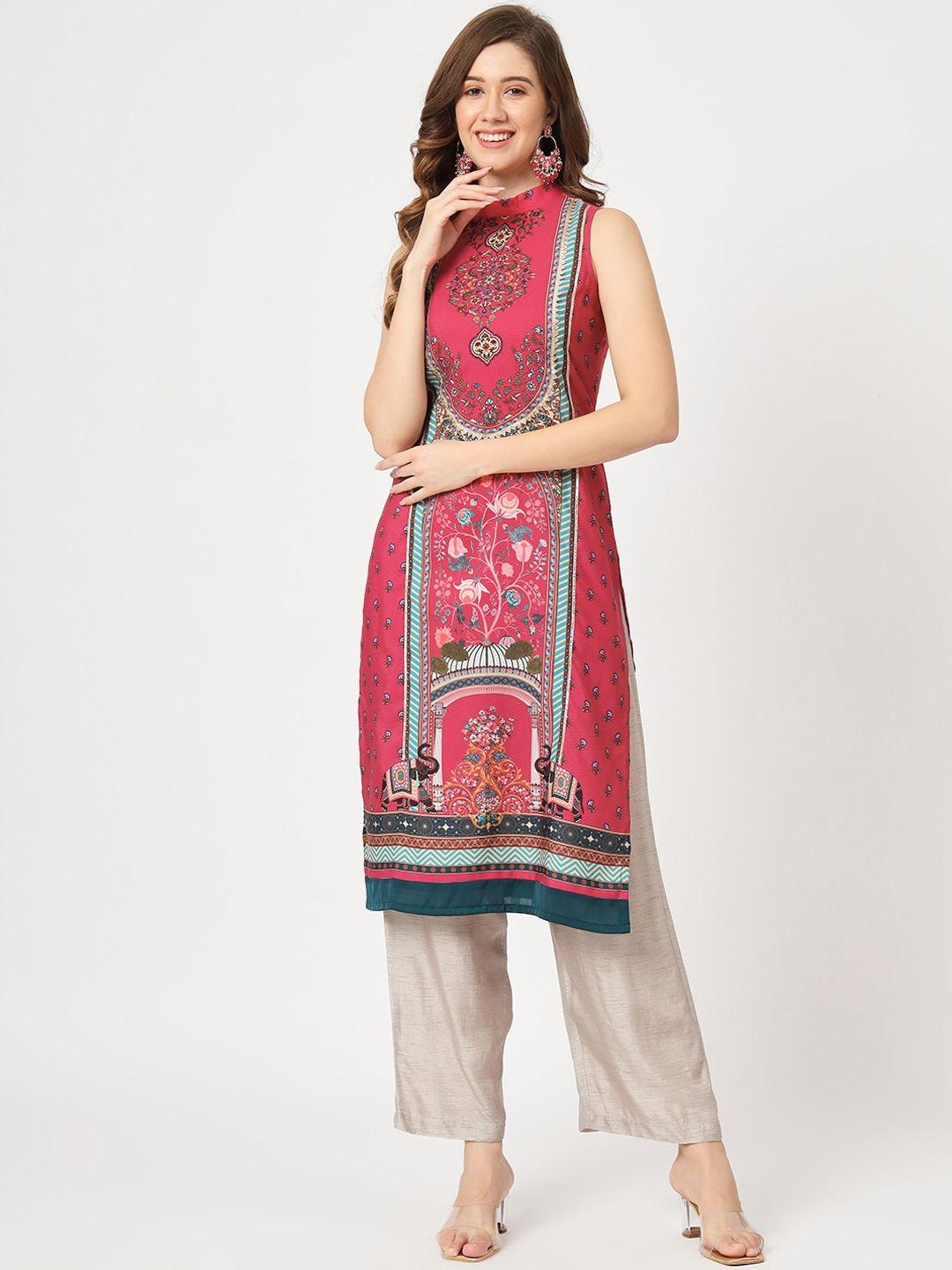 pannkh ethnic motifs printed gotta patti kurta