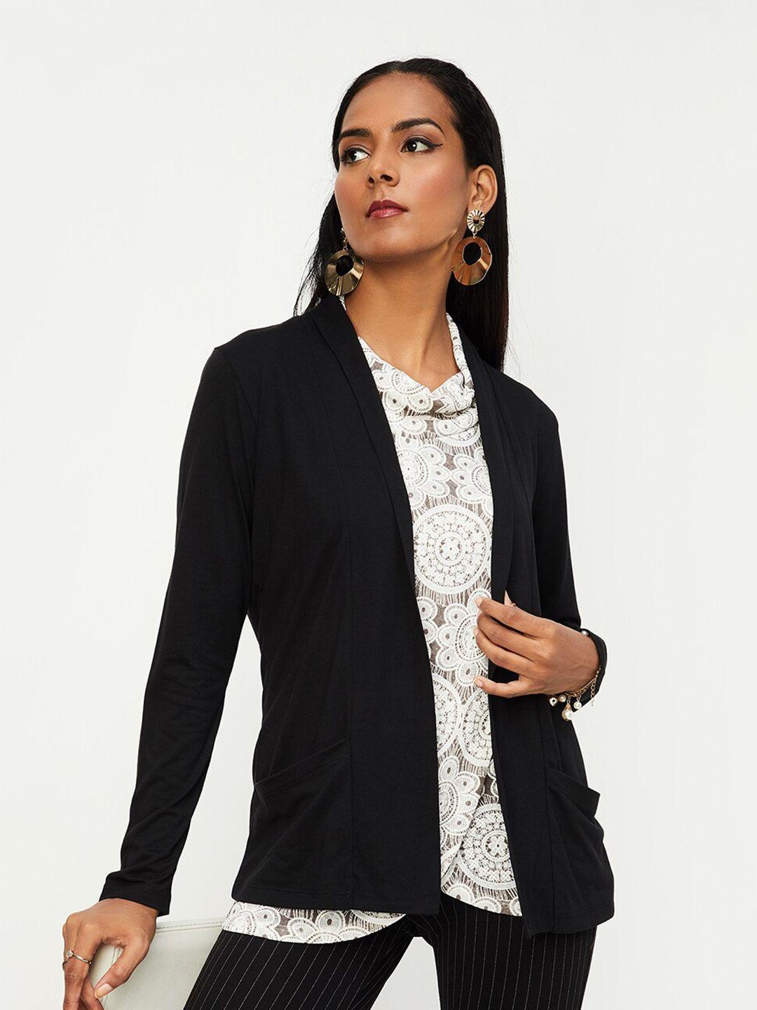 max shawl collar open front shrug